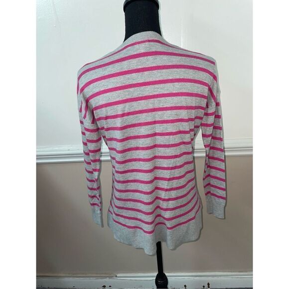 Crown & Ivy V-Neck Stripe Sweater Size Petite Medium - Picture 2 of 6
